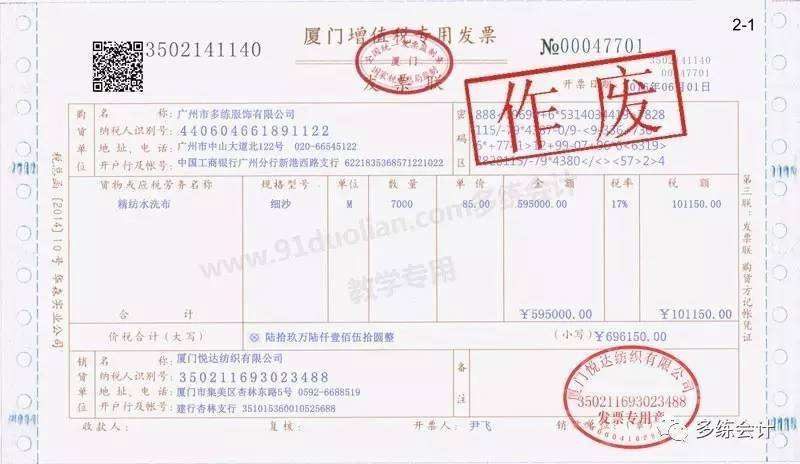 目地是使發(fā)票原件上印有作廢兩個字